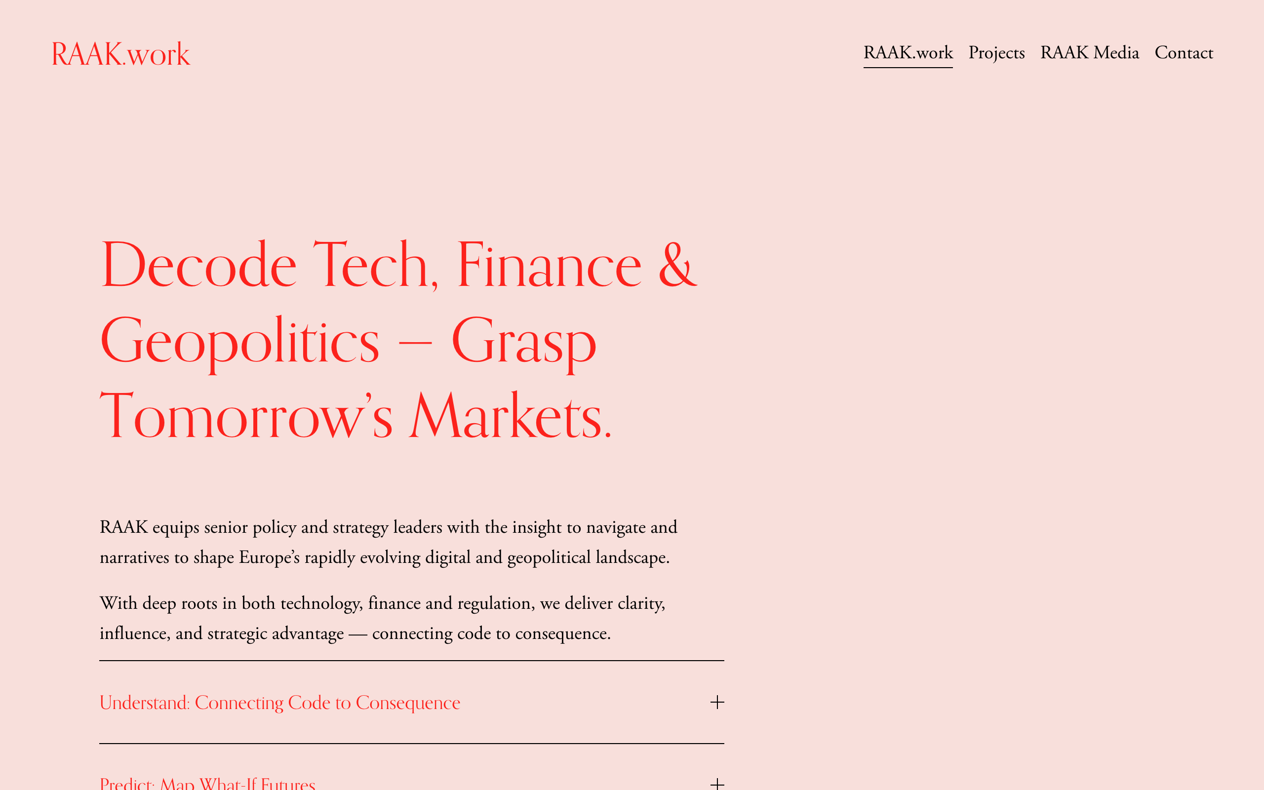RAAK.work — Decode Tech, Finance & Geopolitics